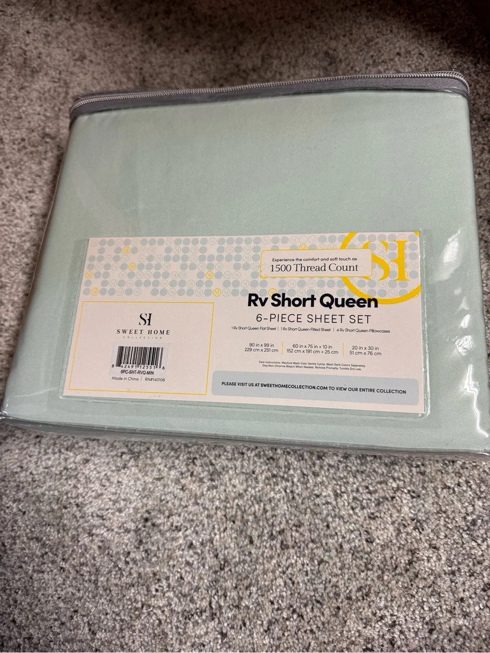 Sweet Home Collection RV Short Queen Microfiber Sheet Set Deep Pocket Green